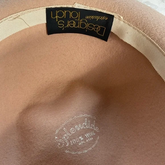 Vintage 80’s Spendide Designer’s Touch Wool Veiled Hat Taupe Netting USA - Picture 7 of 7